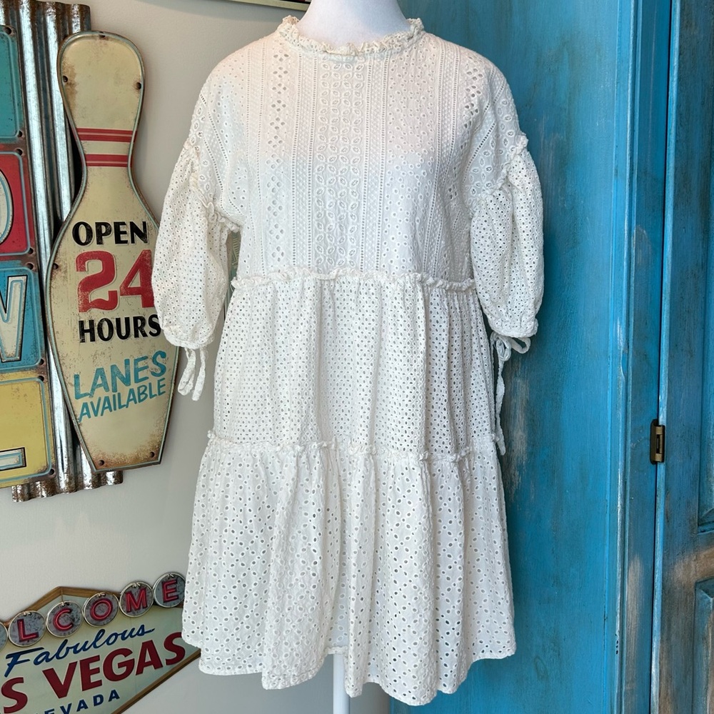 Just Me White Eyelet Dress